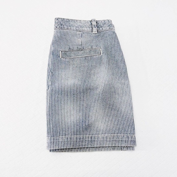 Madewell PinstrIped Mini Skirt Blue Denim Jeans SZ6 - Picture 6 of 7